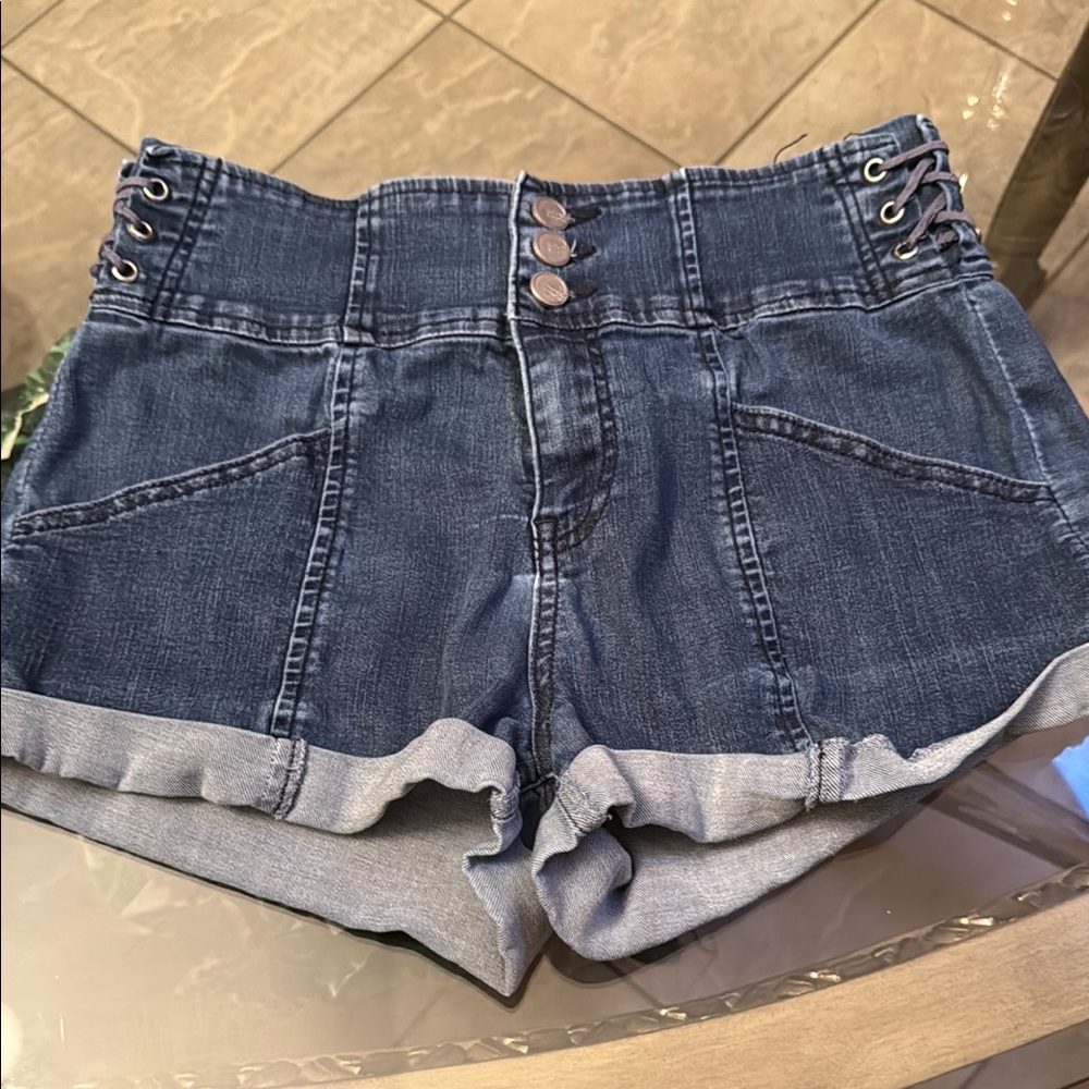 Almost Famous High-Waisted Blue Denim Shorts